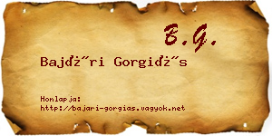 Bajári Gorgiás névjegykártya